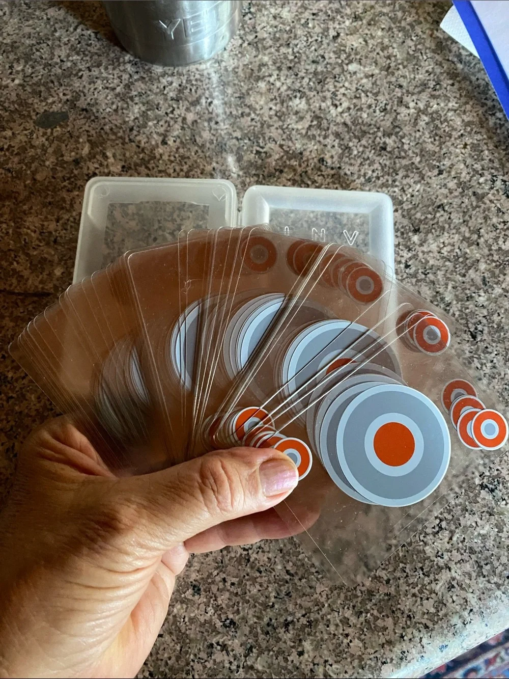 Clear deck of cards Orange Target Design - Pack